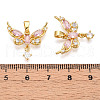 Brass Micro Pave Cubic Zirconia Pendants KK-N254-224G-3