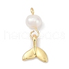 Natural Cultured Freshwater Pearl & Brass Pendants KK-U062-15G-1