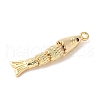 Brass Micro Pave Clear Cubic Zirconia Pendants KK-U064-18B-G-2