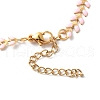 Enamel Ear of Wheat Link Chain Necklace NJEW-P220-02G-03-4