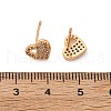 Brass Micro Pave Clear Cubic Zirconia Stud Earrings for Women EJEW-G428-25G-05-5