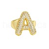 Brass Micro Pave Clear Cubic Zirconia Cuff Rings FS-WGF2B82-24-2