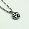 Vintage Stainless Steel Ppentagram Star Pendant Necklaces for Men GG7947-4