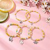 5Pcs Alloy Bees Charm Bracelets BJEW-JB11729-1