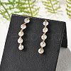 Stick Brass Micro Pave Cubic Zirconia Stud Earrings for Women EJEW-G428-19G-02-2
