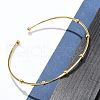 304 Stainless Steel Arm Cuff Bangles for Women AJEW-P127-03G-3