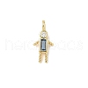 Brass Micro Pave Cubic Zirconia Pendants ZIRC-I356-17G-A08-1