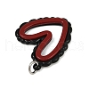 10Pcs Red and Black Double Screen Alloy Pendants PALLOY-JF04008-3