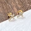 925 Sterling Silver Clear Cubic Zirconia Stud Earrings EJEW-Q032-01B-G-3
