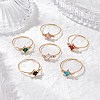 Transparent Glass Finger Rings RJEW-JR00870-1