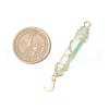 3Pcs 3 Styles Electroplated Natural Quartz Crystal Pointed Copper Wire Wrapped Pendants PALLOY-JF03766-02-2