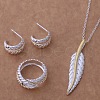 Brass Pendant Necklace & Stud Earring & Ring FS-WG54E60-13-1