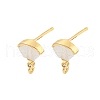 Brass Micro Pave Cubic Zirconia Stud Earrings Finding KK-P263-18KCG-1