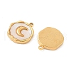 304 Stainless Steel Pave Natural Shell Pendants STAS-F319-02A-G02-2