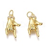 Brass Micro Pave Clear Cubic Zirconia Pendants ZIRC-O035-12G-1