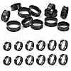 12Pcs 6 Size 201 Stainless Steel Grooved Finger Ring Settings STAS-TA0002-15B-10