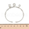 Brass Micro Pave Clear Cubic Zirconia Charm Bangles for Women BJEW-Z089-06P-5
