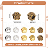 Unicraftale 50Pcs 5 Colors Tibetan Style Zinc Alloy Dog Paw Prints European Beads MPDL-UN0001-02-3