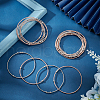 Unicraftale 20Pcs 2 Colors Stainless Steel Satellite Chains Stretch Bracelets Set for Women BJEW-UN0001-35-4