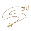 304 Stainless Steel Cross Pendant Cable Chain Necklaces NJEW-S442-04G-4