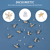 DICOSMETIC 10Pcs Brass Cubic Zirconia Ear Stud Findings KK-DC0004-33-4