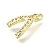 Brass Micro Pave Cubic Zirconia Pendants KK-V007-13G-2