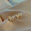 Butterfly Alloy Crystal Rhinestone Stud Earrings FS-WG77936-01-3