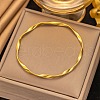 304 Stainless Steel Twisted Bangles for Women BJEW-Q040-07G-1
