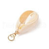 9Pcs Natural Cowrie Shell Pendants PALLOY-JF03700-03-5