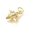 Brass Micro Pave Cubic Zirconia Pendants KK-V008-09G-2