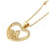 Brass Micro Pave Cubic Zirconia Heart Pendant Necklaces for Women NJEW-S429-01G-03-1