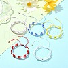 Woven Glass Flower Adjustable Braided Bead Bracelets for Women BJEW-MZ00100-2