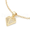 Brass Micro Pave Clear Cubic Zirconia Pendant Necklaces NJEW-F281-04-2