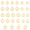 28Pcs 7 Style Chakra Brass Pendants KK-FG0001-13-1
