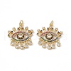 Brass Colorful Cubic Zirconia Pendants KK-E068-VA209-2-2