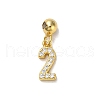 925 Sterling Silver Micro Pave Clear Cubic Zirconia European Dangle Charms STER-A045-01G-2-1