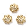 Rack Plating Flower Brass Micro Pave Clear Cubic Zirconia Bead Caps KK-H449-65G-02-NR-1