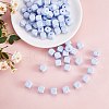 20Pcs Blue Cube Letter Silicone Beads 12x12x12mm Square Dice Alphabet Beads with 2mm Hole Spacer Loose Letter Beads for Bracelet Necklace Jewelry Making JX434Z-3