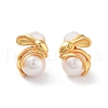 Mother's Day Jewellery Natural Pearl Stud Earrings for Women EJEW-E303-15G-1