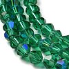Transparent Electroplate Glass Beads Strands GLAA-F029-3mm-D10-3