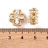 Brass Micro Pave Clear Cubic Zirconia Beads KK-S389-21G-3