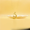 Moon & Heart Brass Micro Pave Clear Cubic Zirconia Pendant Necklaces FS-WG7C282-01-4