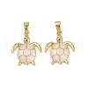 Brass Micro Pave Cubic Zirconia Pendants KK-C093-09G-01-1