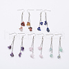 Natural Gemstone Chip Dangle Earrings X-EJEW-JE02417-1