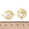 Rack Plating Brass Pave Clear Cubic Zirconia Plane with Map Connector Charms KK-Z064-43G-3