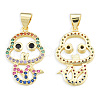 Brass Micro Pave Cubic Zirconia Pendants KK-N227-123-1