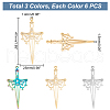DICOSMETIC 18Pcs 3 Colors 304 Stainless Steel Pendant FIND-DC0002-27-2