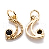 Real 18K Gold Plated Brass Micro Pave Cubic Zirconia Charms X-ZIRC-M114-52G-01-2