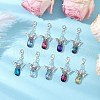 9Pcs Angel Glass Pendant Decorations HJEW-JM02671-2