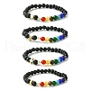 4Pcs 4 Style Natural & Synthetic Mixed Gemstone Beaded Stretch Bracelets Set BJEW-JB09806-S-1